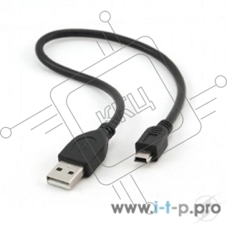 Кабель Gembird CCP-USB2-AM5P-1 USB 2.0 кабель PRO для соед. 0,3м AM/miniBM  позол.конт., черный 