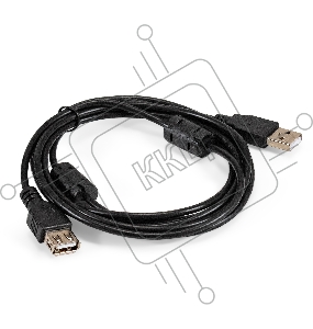 Удлинитель USB 2.0 ExeGate EX-CCF-USB2-AMAF-2.0F (Am/Af, позолоченные контакты, ферритовые кольца, 2м)