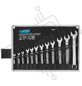 Набор комбинированных ключей GROSS 15149 (6-22мм)  12 шт CrV холодный штамп