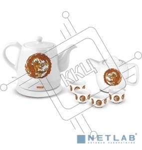 Чайный набор Mystery MEK-1624 1.2л. 1500Вт белый (корпус: керамика)