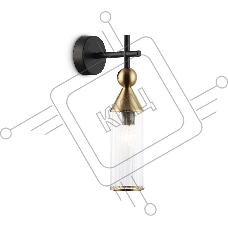 Настенный светильник Ambrella light LH55260 BK/BS/CL черный/латунь/прозрачный E14 max 40W 140*80*310