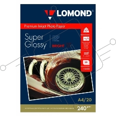Фотобумага Lomond 1105100 A4/240г/м2/20л./белый высокоглянцевое для струйной печати
