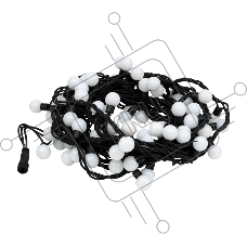 Гирлянда Мультишарики Ø23мм, 10м, 80 LED ТЕПЛЫЙ БЕЛЫЙ, черный Каучук, IP67, постоянное свечение, 230В соединяется NEON-NIGHT (нужен шнур питания 315-000)
