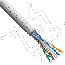 Кабель ExeGate FUTP4-C6-CCA-S23-IN-PVC-GY-305 FTP 4 пары кат.6 CCA, 0.57мм (23AWG), экран, 305м, серый, PVC