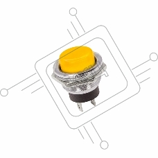 Выключатель-кнопка  металл 250V 2А (2с) (ON)-OFF  Ø16.2  желтая  REXANT