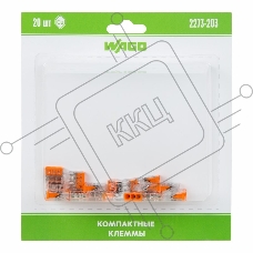 Клемма 3-х проводн. для распред. короб. (без п) 2273-203 (уп.6шт) WAGO 07-5132-06