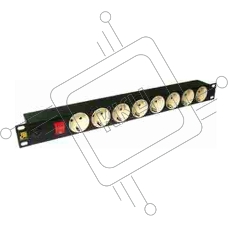 Блок распределения питания Lanmaster LAN-EP19-8P/S-1.8M гор.размещ. 8xSchuko базовые 10A C14 1.8м