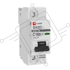 Выключатель автоматический однополюсный 1P 100А (C) 10kA ВА 47-100 EKF Basic | mcb47100-1-100C-bas | EKF