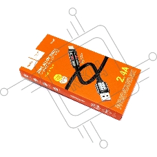 Кабель USB HOCO U136 Prize, USB - Lightning, 2.4А, 1.2м, черный
