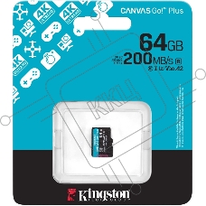 Флеш карта microSDXC 64Gb Kingston SDCG4/64GbSP Canvas Go! Plus V30 A2 w/o adapter