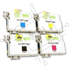 Картридж струйный Cactus CS-EPT1285 черный/голубой/пурпурный/желтый (31 мл) для Epson Stylus SX125/SX425W/SX420W/S22/Office BX305F/BX305FW