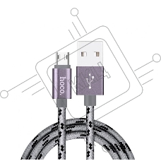 Кабель USB 2.0 hoco X2 текстильная оплетка, AM/microBM, матовый, 1м