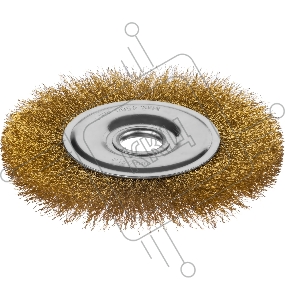 Щетка дисковая для УШМ, витая стальная латунированная проволока 0,3 мм, d=150 мм, MIRAX 35141-150