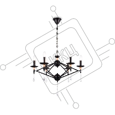 Светильник Ambrella light TR9597/6 BK черный E14/6 max 40W D660*880