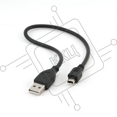 Кабель Gembird CCP-USB2-AM5P-1 USB 2.0 кабель PRO для соед. 0,3м AM/miniBM позол.конт., черный