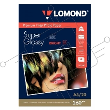 Фотобумага Lomond 1103130 A3/260г/м2/20л./белый высокоглянцевое для струйной печати