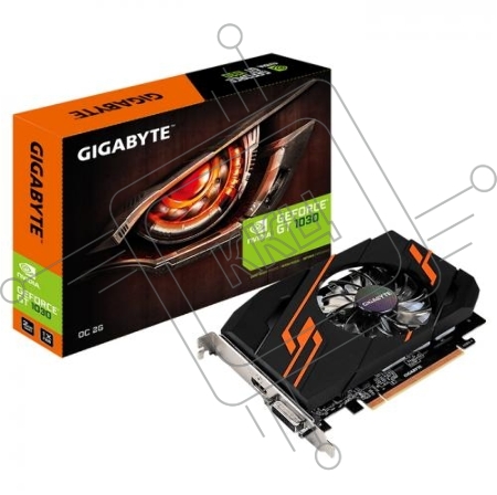 Видеокарта GIGABYTE GV-N1030OC-2GI PCI-E 3.0 2 ГБ GDDR5, 64 бит, DVI-D, HDMI, GPU 1265 МГц