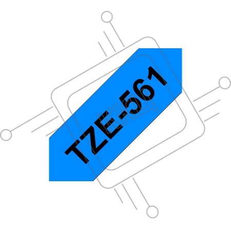 Наклейка ламинированная TZ-E561 (36 мм черн/син, аналог TZ-561)