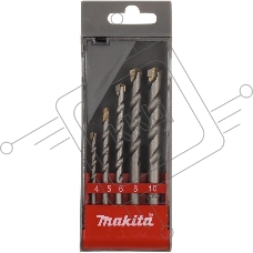 Буры,сверла,долото Makita Набор 5шт,сверла д\бетона,ф4\5\6\8\10мм D-05175