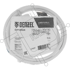 Шнур сетевой Energy Series, ПВС, 1,5 м, 3х1 мм, с неразборной вилкой, белый  Denzel