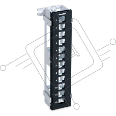 Модульная настенная патч-панель на 12 портов Hyperline PPWBL-12 для модулей Keystone Jack, с подставкой