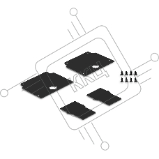 Комплект заглушек для шинопровода в натяжной потолок GL36230 BK черный 48V