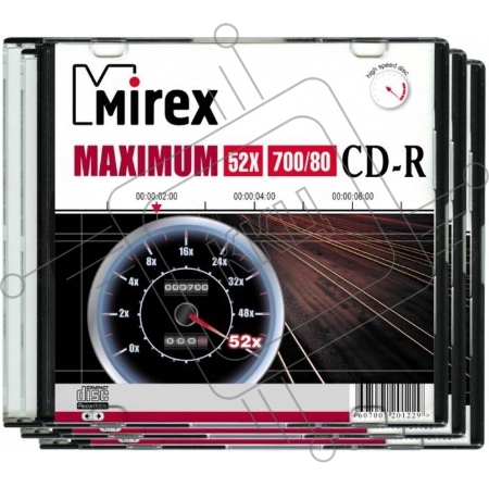 Диск CD-R Mirex 700 Mb, 52х, Maximum, Slim Case (5), (5/200) упаковка из 5 шт