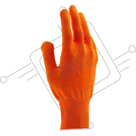 Перчатки из синтетической нити, ПВХ точка, 13 класс, оранжевые, XL// Россия