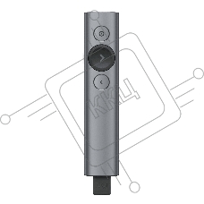 Презентер Logitech Spotlight Slate (серый, Bluetooth/2.4 GHz, перезаряжаемая литий-полимерная батарея 85мА·ч, 3D-акселерометр, гироскоп, кабель для зарядки, чехол) (арт. 910-004867, M/N: R-R0011 / C-U0016)