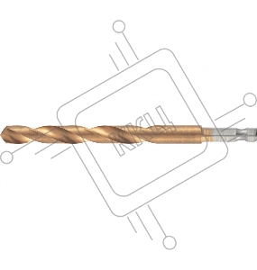 Сверло по металлу, 5 мм, HSS, нитридтитановое покрытие, 6-гранный хвостовик// Matrix