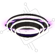 Потолочный светодиодный светильник FA8524 BK черный 146W 3000K-6400K+RGB 560*500*150 (ПДУ РАДИО 2.4G)