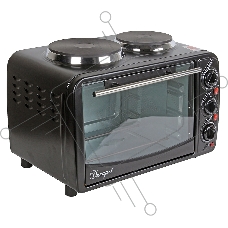 Мини-печь Великие реки Днепр-1, черный, 3200 Вт, 30 л, 2 конфорки
