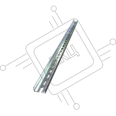Профиль монтаж. К225 швеллер L2000 сталь 2.5мм цУТ1.5 гор. оцинк. СОЭМИ 111527651
