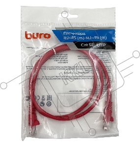 Патч-корд Buro cat5E 1м красный RJ-45 (m)-RJ-45 (m)