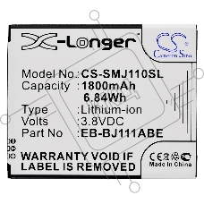 Аккумулятор CameronSino  CS-SMJ110SL EB-BJ111ABE для Samsung Galaxy J1 Ace, J1 Ace Neo 3.8V / 1800mAh / 6.84Wh