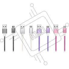 Кабель USB ACD-Style Lightning ~ USB-A 2-сторонние коннекторы, нейлон, 1м, фиолетовый (ACD-U913-P6P)
