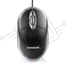 Мышь Гарнизон GM-100, USB, чип- Х, черный, 1000 DPI, 2кн.+колесо-кнопка