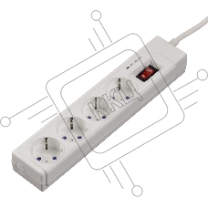 Сетевой удлинитель Hama H-121939 1.5м (4 розетки) белый (пакет ПЭ)