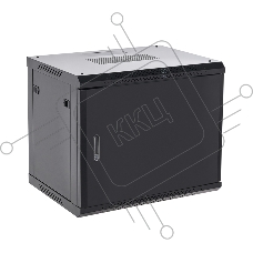 Шкаф коммутационный Rexant настенный 9U 400x542 мм пер. дв. металл черный