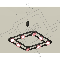 Светильник Ambrella light XB9182201/8 SBK/PI черный песок/розовый GX53 (C9182, N8486)