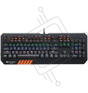 Игровая клавиатура CANYON Hazard CND-SKB6-RU чёрная (Canyon blue swithes, USB, RGB подсветка, DS2CNDSKB6RU)