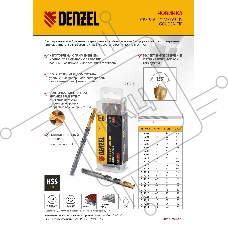 Сверло по металлу, 2 мм, HSS-Tin, Golden Tip, 10 шт.  Denzel