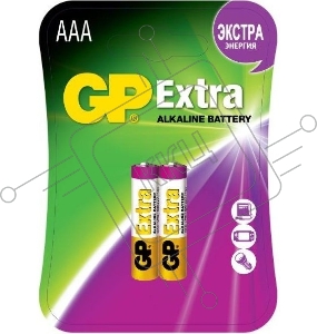 Батарея GP Extra Alkaline 24AX LR03 AAA (2шт) блистер