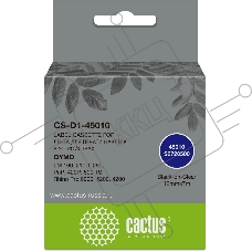 Картридж ленточный Cactus CS-D1-45010 12мм, черный шрифт, прозрачный фон, 7м для DYMO LM 160, 210D, 280, PnP, 420P, 500 TS; Rhino Pro 6000, 5200, 4200