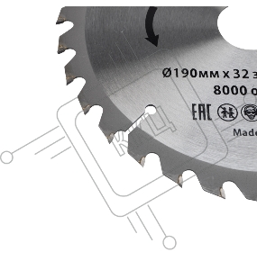 Диск пильный 190 мм х 32 зуб х 30/20 мм Kranz