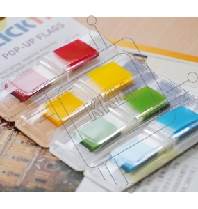 Закладки самокл. индексы пластиковые Stick`n 26020 12x45мм 4цв.в упак. 35лист Z-сложение с цветным краем блистер