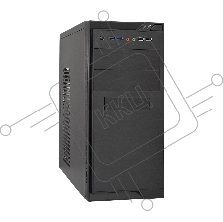 Корпус Minitower ExeGate MA-372UX Black, mATX <UN400, 120mm> 2*USB+2*USB3.0, Audio