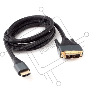 Кабель HDMI-DVI Cablexpert CC-HDMI-DVI-4K-6, 19M/19M, single link, 4K, медь, нейлоновая оплетка, метал.разъемы, 1.8м, черный, коробка