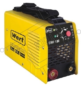 Сварочный инвертор WERT 187150 SWI 190 Инвертер,140-250В, потребление 3.7 кВт, регулировка силы тока 20-190 А, ПВ=190А/60%, диаметр электрода 1.6-4мм, вес 2.4 кг.      