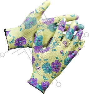 Перчатки GRINDA садовые, прозрачное нитриловое покрытие, размер L-XL, зеленые